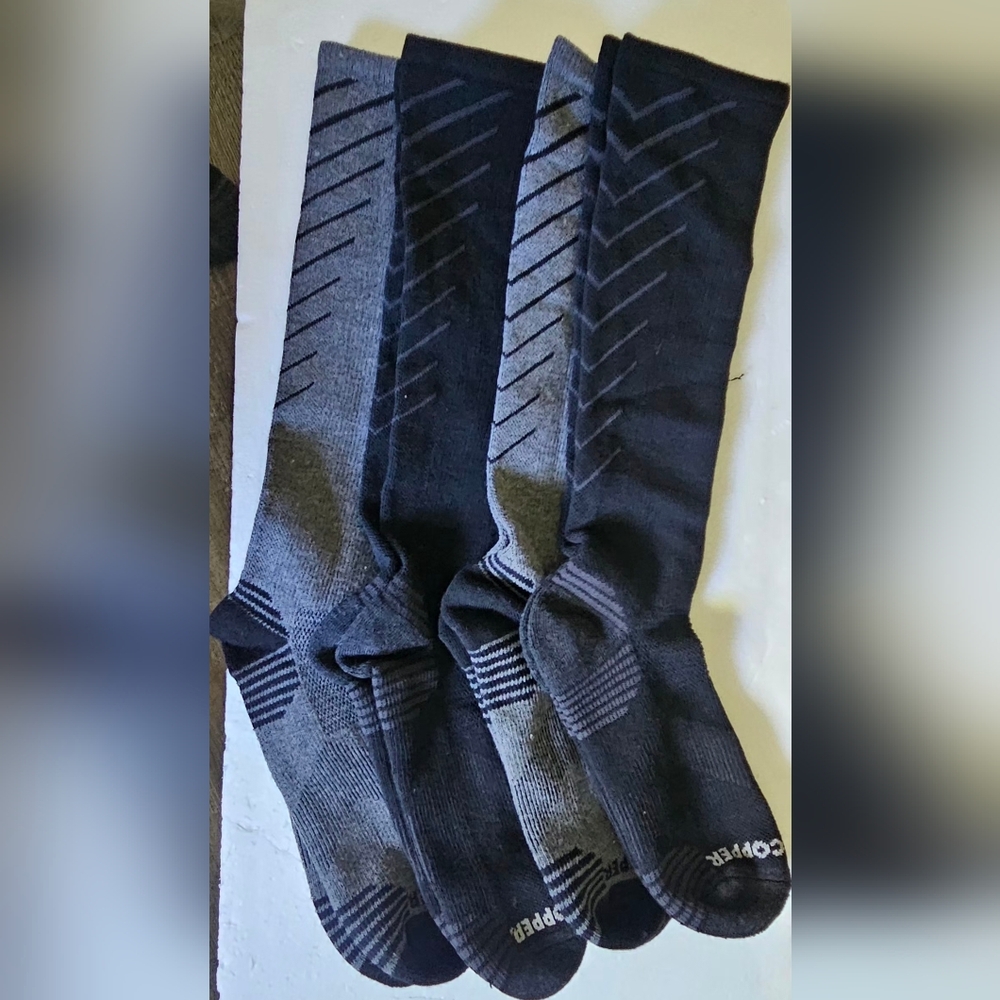 🩷Tommie Copper Womens 4 Pack OTC Compression Socks - Basic 10-12.5 Black/gray🩵